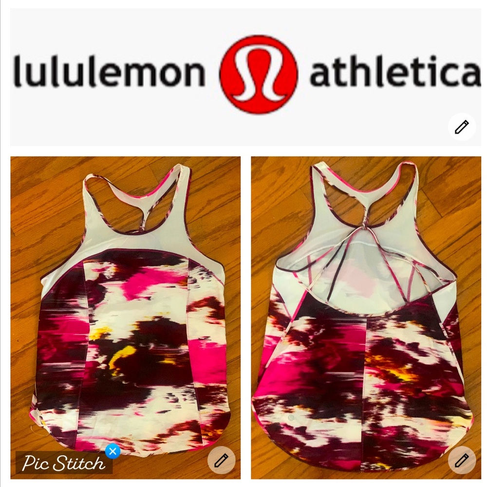 Lululemon cool Shine On racer back white mesh tank Rare/ Hard to Find